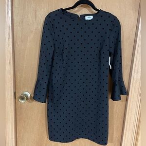 OLD NAVY- black polka dot dress